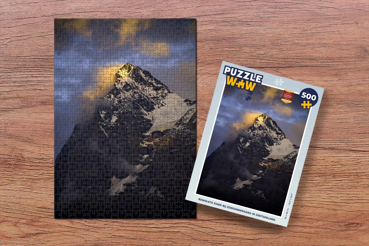 PuzzleWow Bewolkte Eiger Zwitserland Legpuzzel 500 Stuks - Multicolor