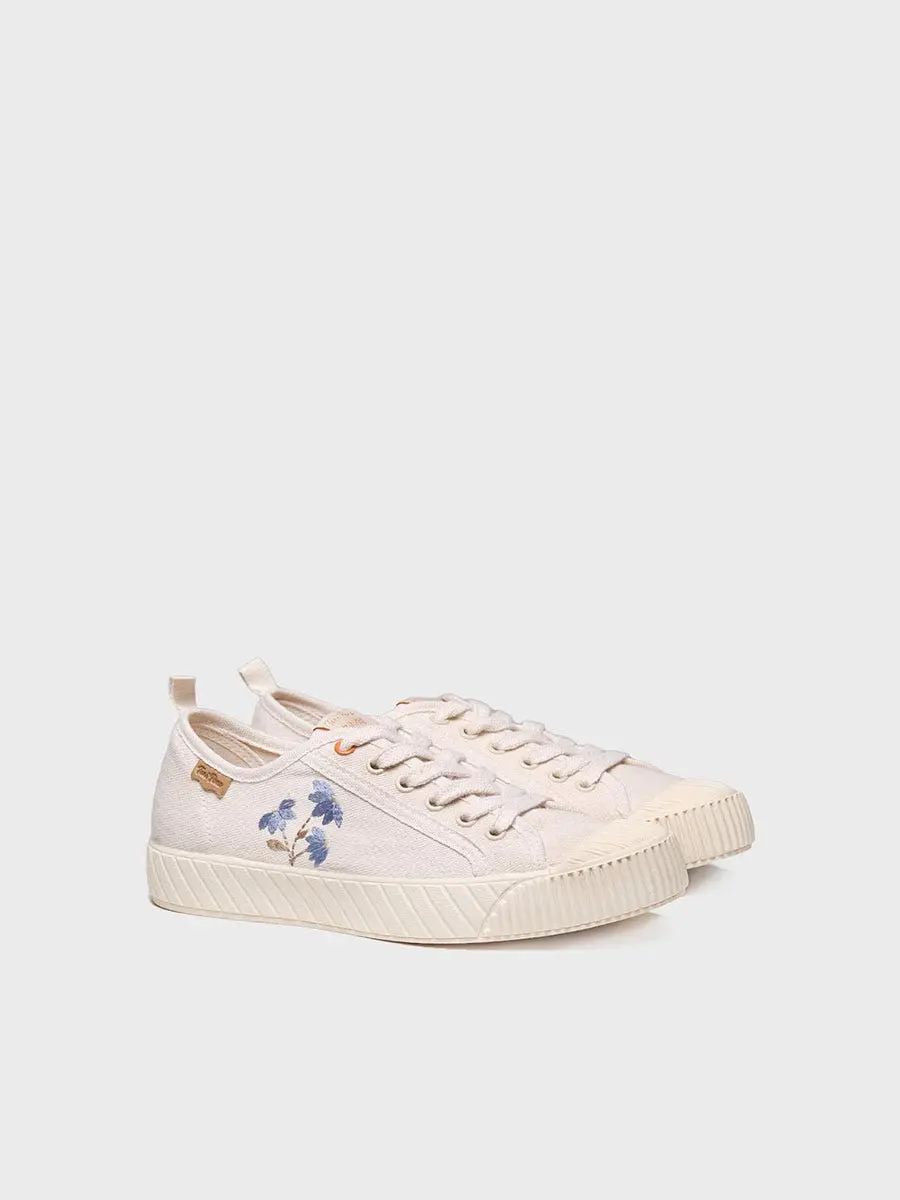 Lage sneakers voor dames van gerecyclede stof