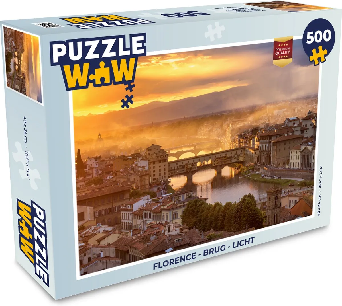 PuzzleWow Florence Brug Legpuzzel 500 Stuks - Multicolor