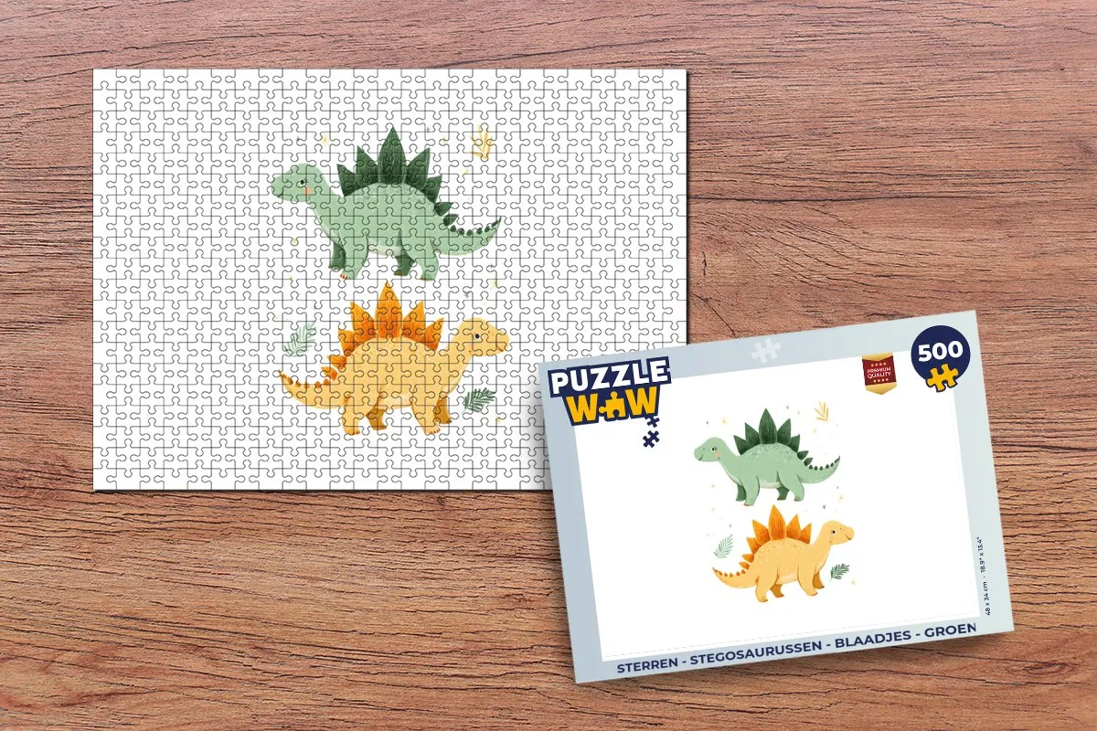PuzzleWow Stegosaurussen Legpuzzel 500 Stuks - Groen