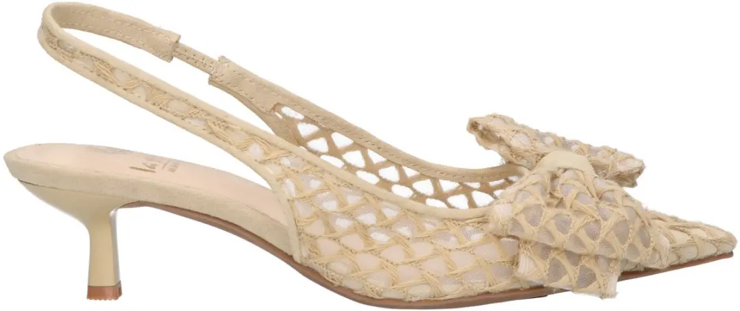La Strada Slingback Beige Mesh