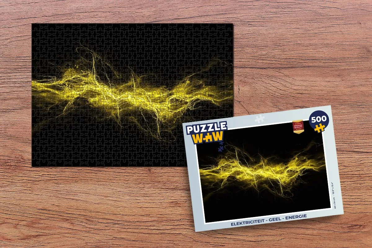 PuzzleWow Elektriciteit Legpuzzel 500 Stuks - Geel