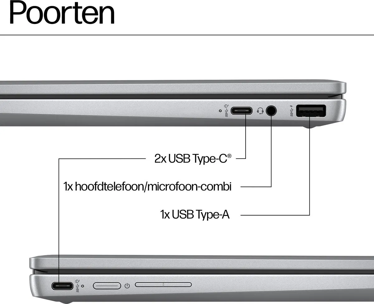 HP Chromebook x360 14b-cd0635nd - 35,6cm Touchscreen Full HD - 8GB 256GB - Zilver