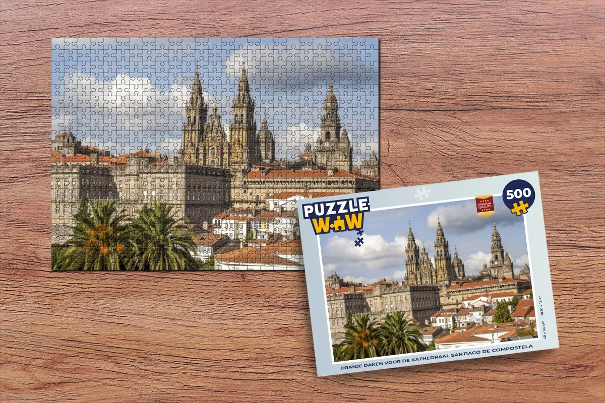 PuzzleWow Legpuzzel Santiago de Compostela 500 Stuks - Multicolor