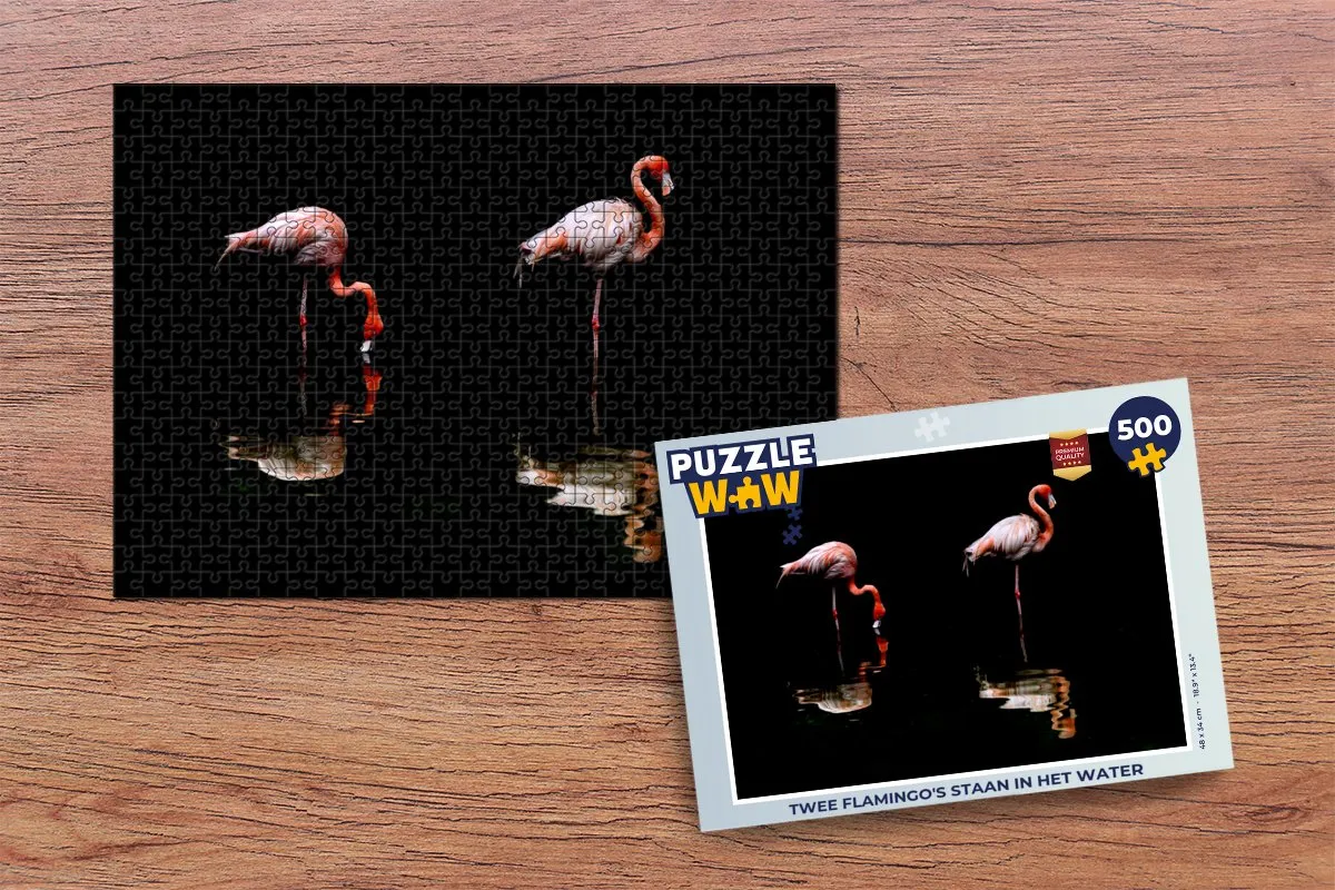 PuzzleWow Flamingo's in het Water Legpuzzel 500 Stuks - Multicolor