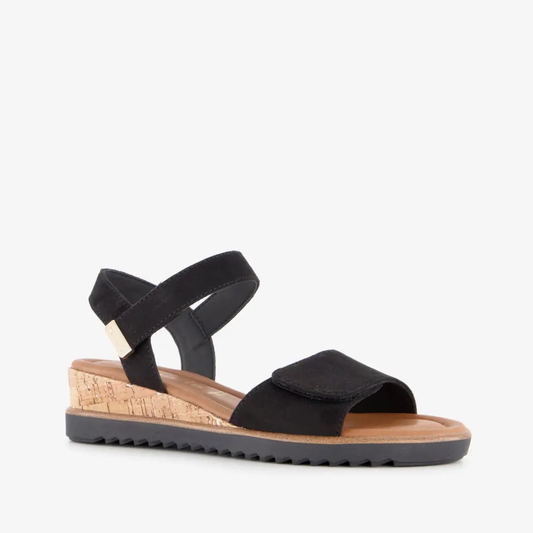 Tamaris dames sandalen met sleehak zwart