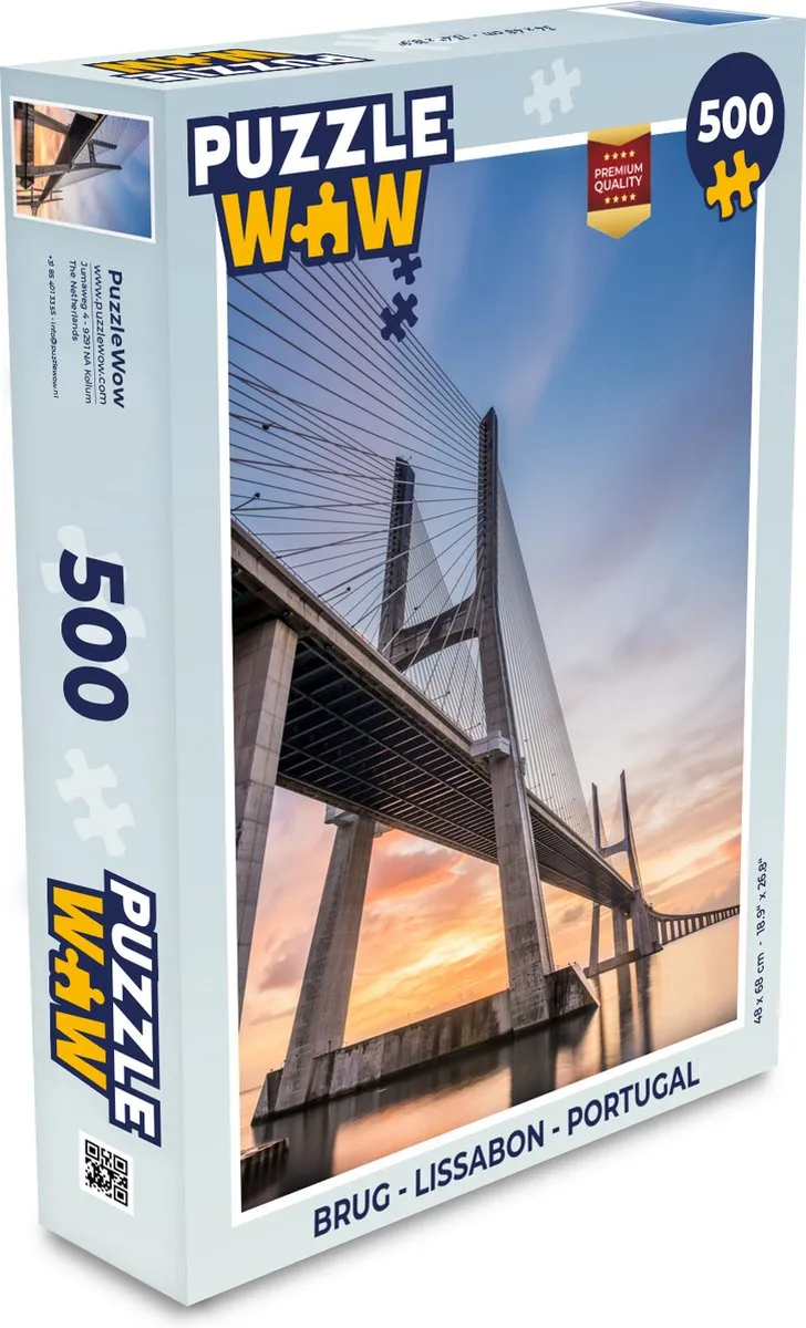 PuzzleWow Lissabon Legpuzzel 500 Stuks - Multicolor