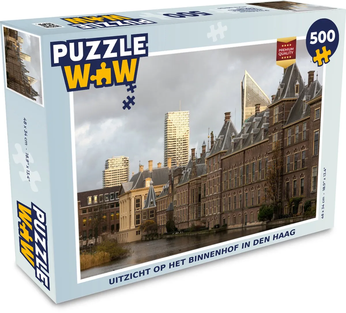 PuzzleWow Den Haag Binnenhof Wolken Legpuzzel 500 Stuks - Multicolor