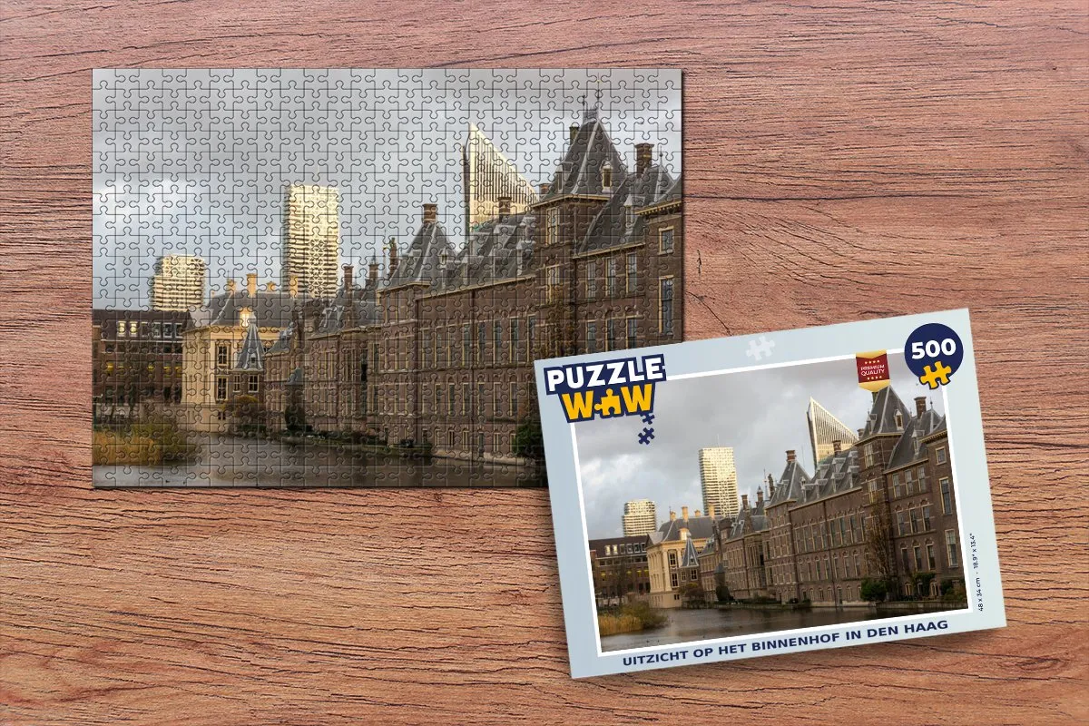 PuzzleWow Den Haag Binnenhof Wolken Legpuzzel 500 Stuks - Multicolor