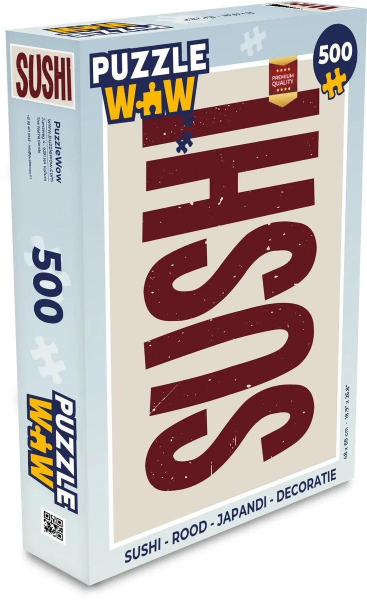 PuzzleWow Sushi Legpuzzel 500 Stuks