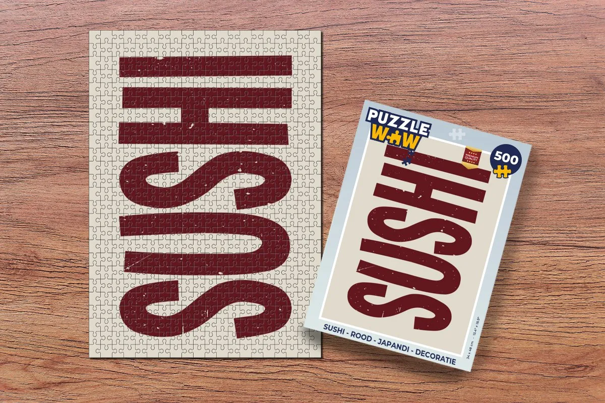 PuzzleWow Sushi Legpuzzel 500 Stuks - Rood