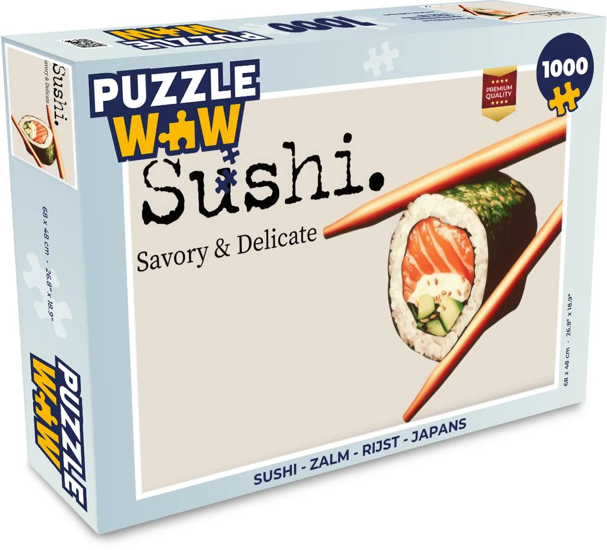 PuzzleWow Sushi Legpuzzel 1000 Stuks - Zalm & Rijst