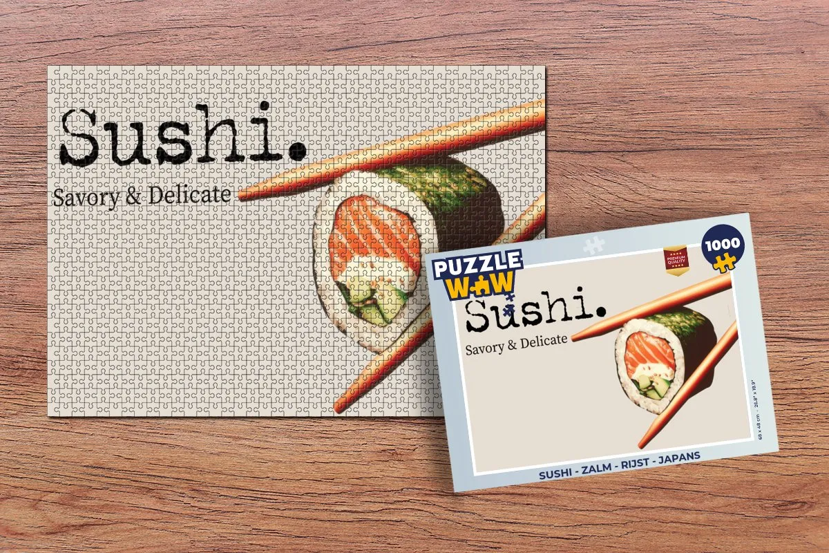 PuzzleWow Sushi Legpuzzel 1000 Stuks - Zalm & Rijst