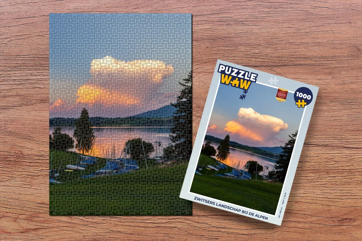 PuzzleWow Zwitsers Landschap Legpuzzel 1000 Stuks - Multicolor