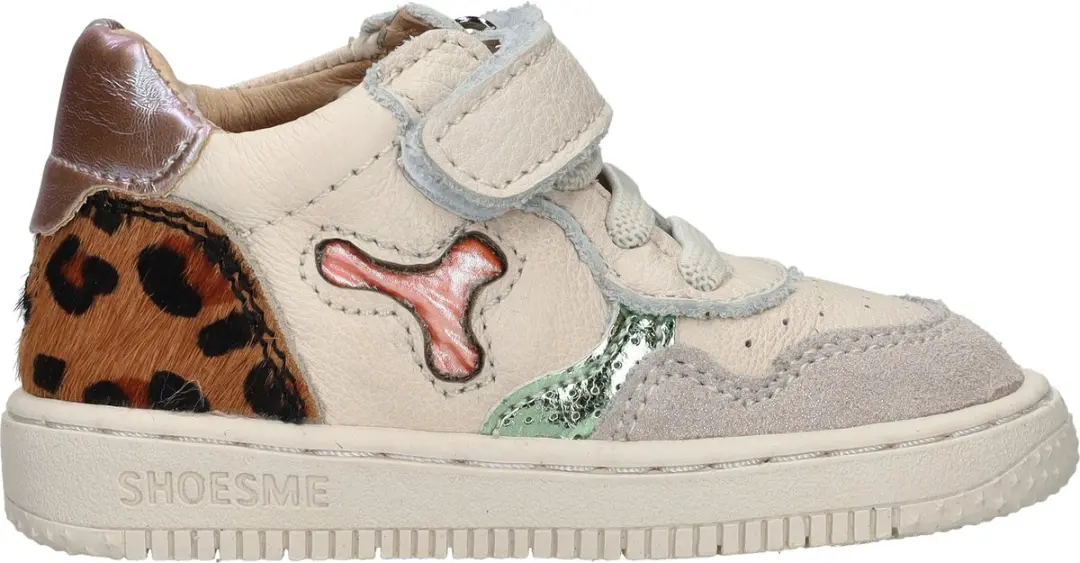 Shoesme beige-panterprint sneakertje