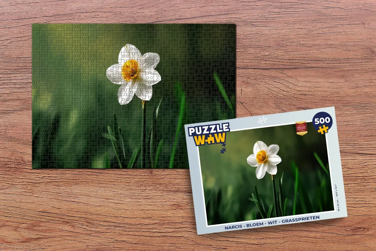 PuzzleWow Narcis Legpuzzel 500 Stuks - Wit
