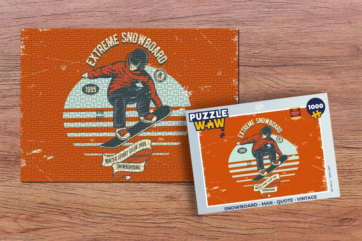 PuzzleWow Snowboard Legpuzzel 1000 Stuks - Multicolor