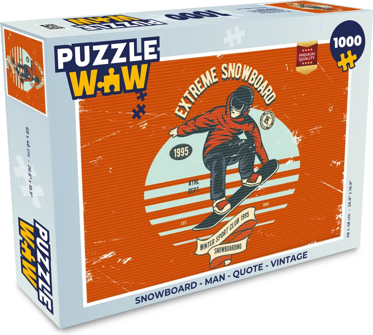 PuzzleWow Snowboard Legpuzzel 1000 Stuks - Multicolor