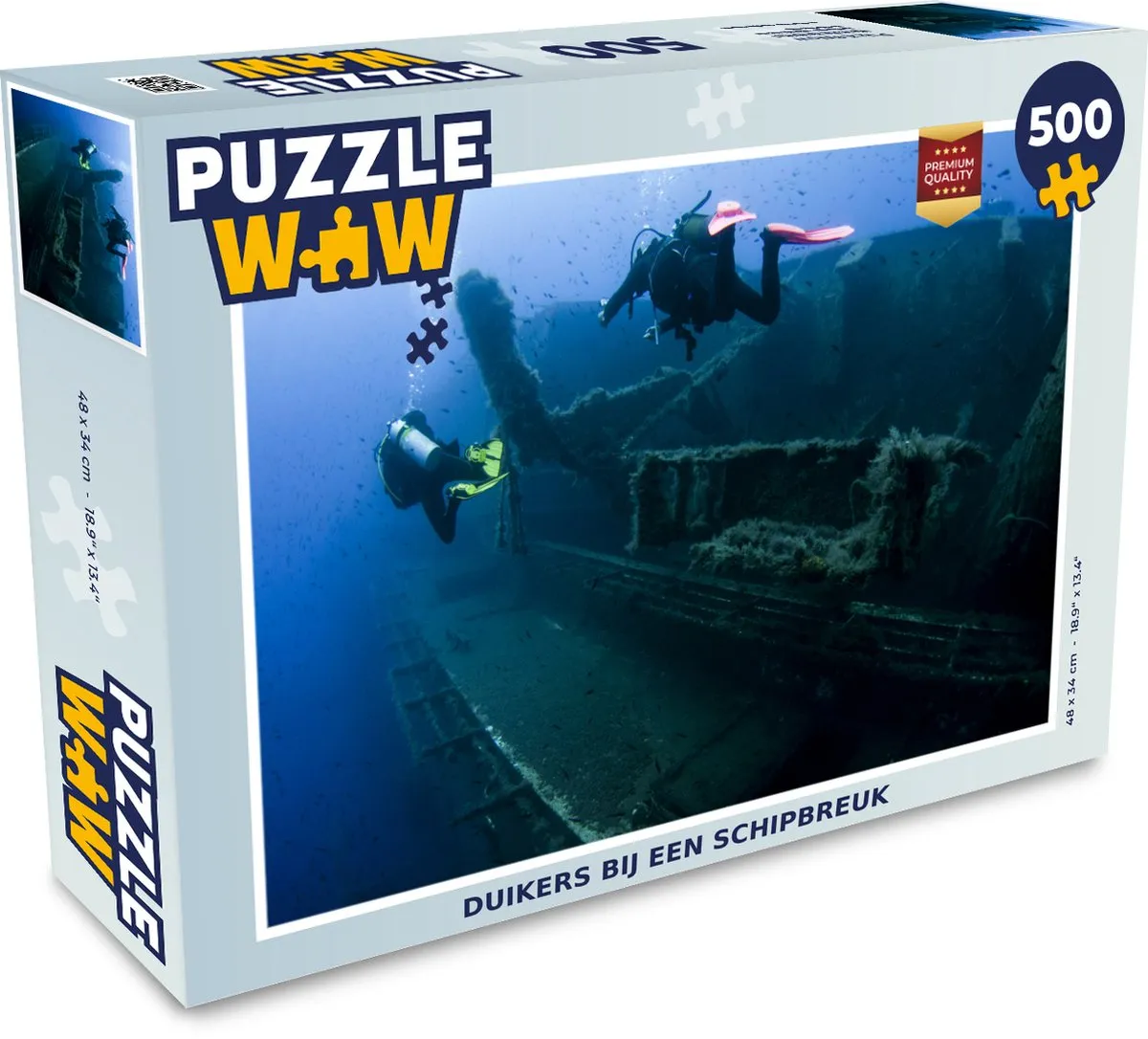 PuzzleWow Legpuzzel Duikers bij een Schipbreuk 500 Stuks - Multicolor