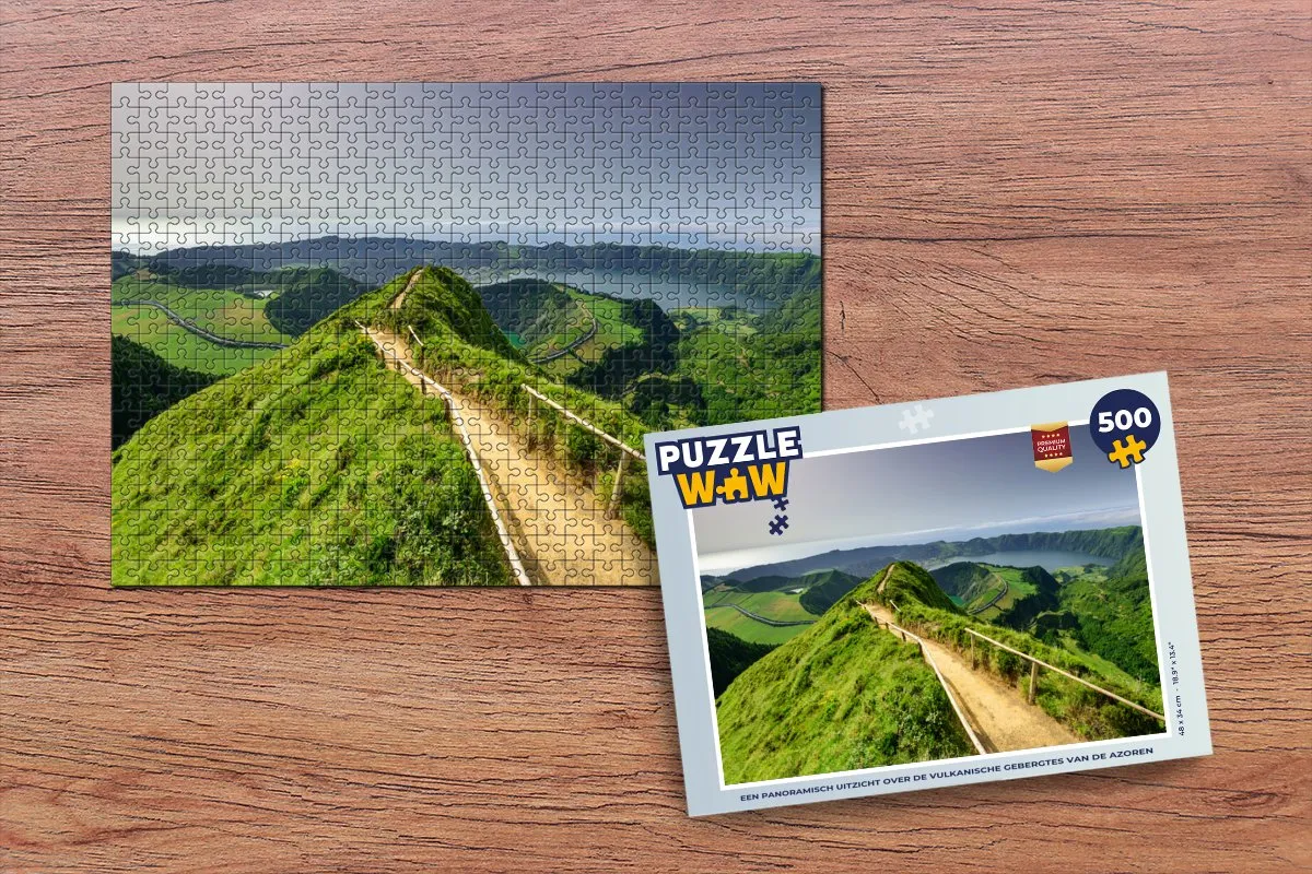 PuzzleWow Legpuzzel Azoren Vulkanen 500 Stuks - Multicolor
