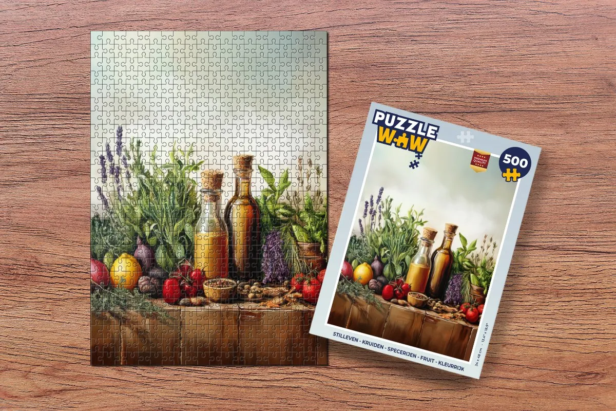 PuzzleWow Stilleven Kruiden & Specerijen Legpuzzel 500 Stuks - 8721169409603