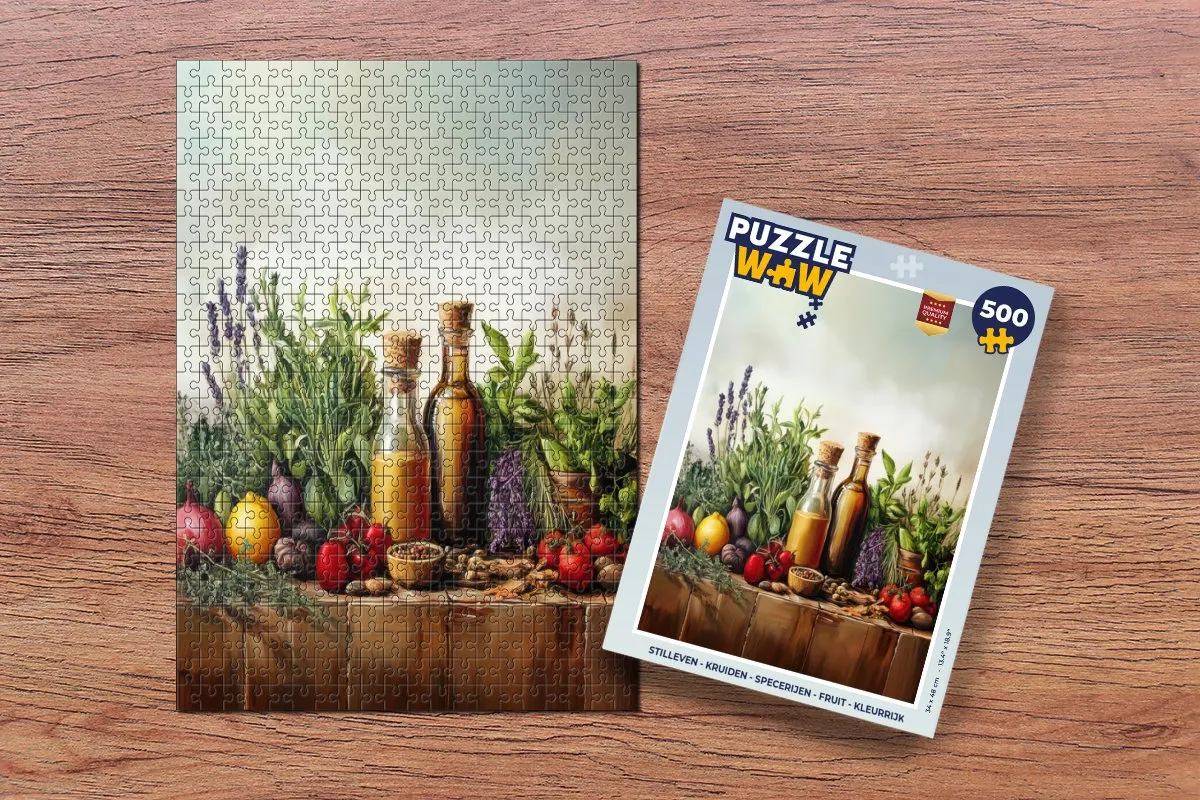PuzzleWow Stilleven Kruiden & Specerijen Legpuzzel 500 Stuks - 8721169409603