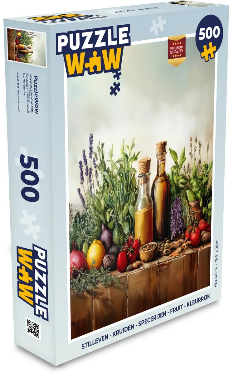 PuzzleWow Stilleven Kruiden & Specerijen Legpuzzel 500 Stuks - 8721169409603