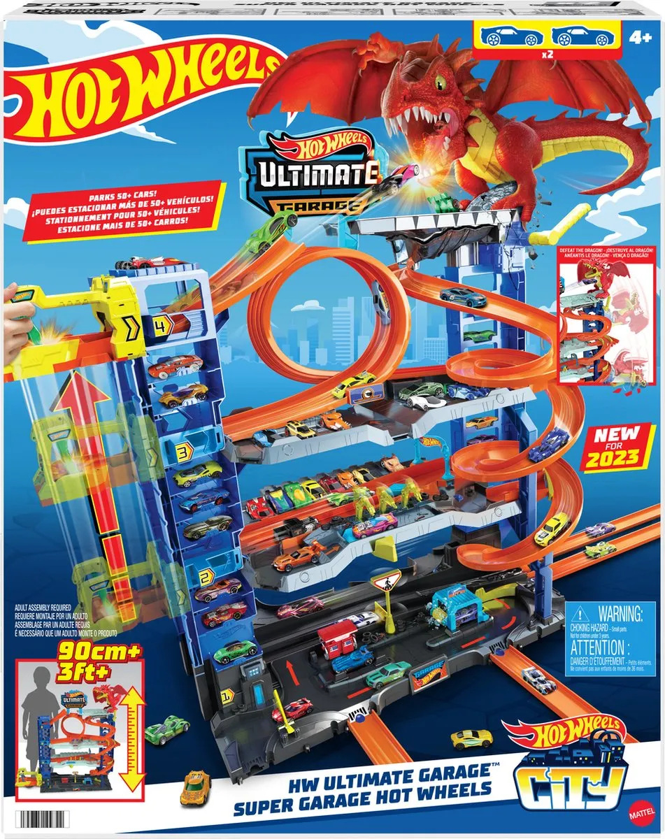 Hot Wheels City Ultieme Garage HKX48 - Speelset - 2 Metalen Auto's