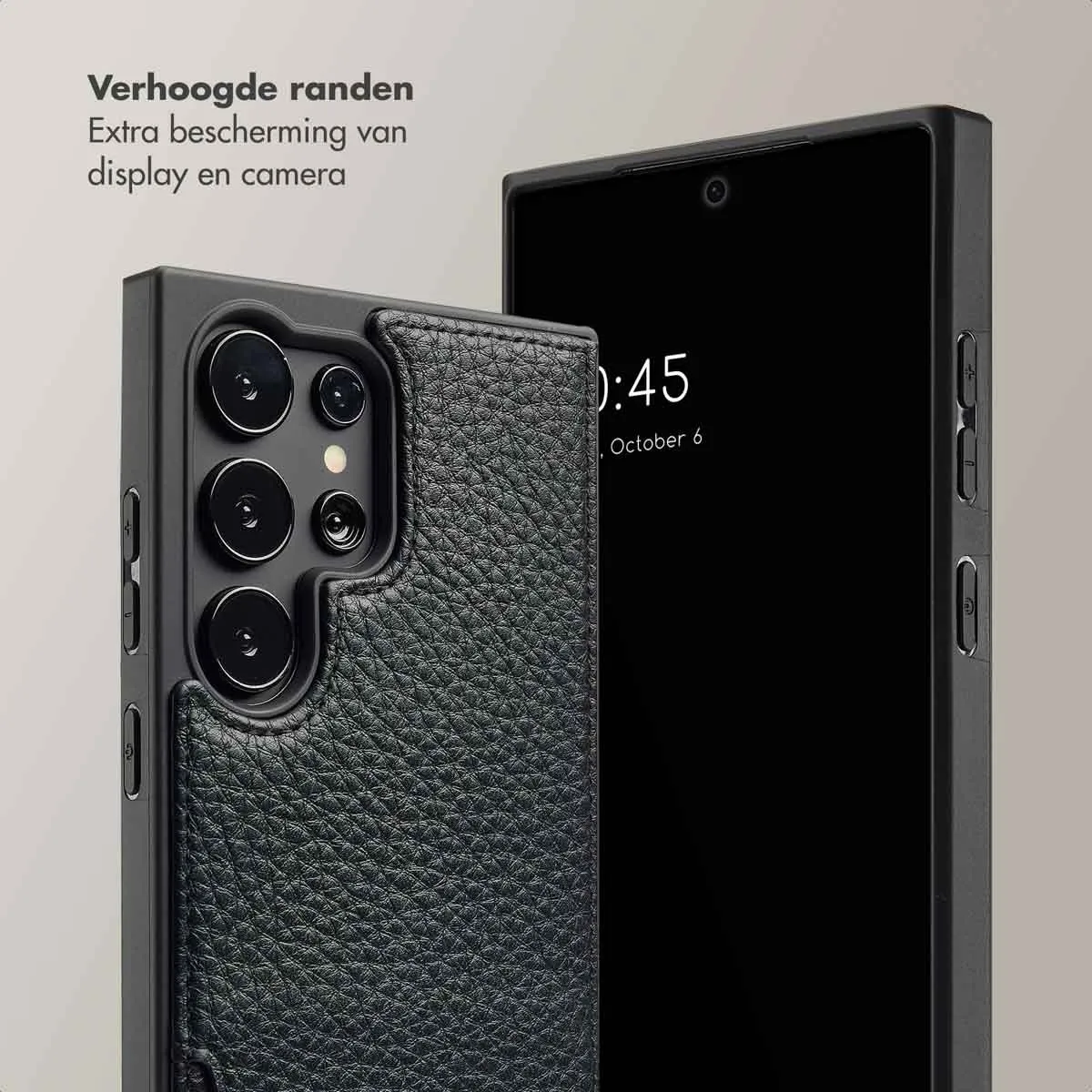 Selencia Hoesje Samsung Galaxy S24 Ultra - Backcover met koord - 2 Pasjes - Zwart
