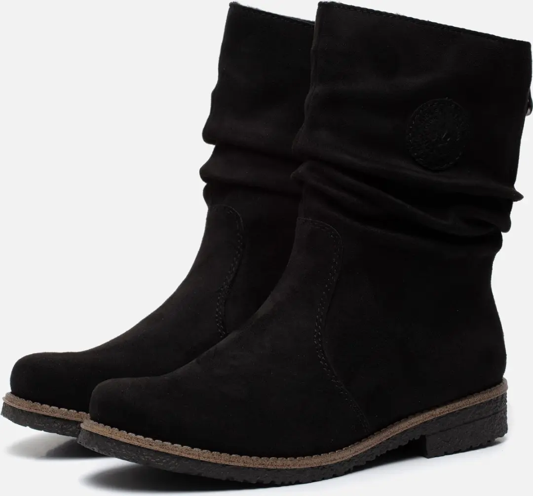 Rieker Enkellaarsjes zwart Imitatiesuede