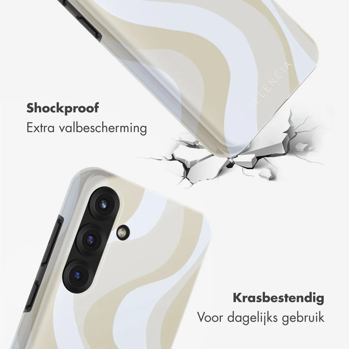 Selencia Hoesje Samsung Galaxy S25 Desert Waves Beige