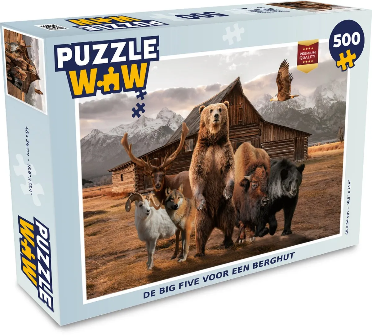 PuzzleWow Beer Big Five Legpuzzel 500 Stuks - Multicolor