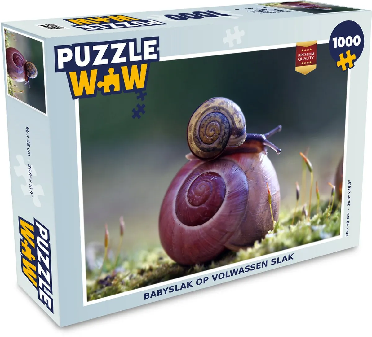 PuzzleWow Slakken Gras Lente Legpuzzel 1000 Stuks - Multicolor