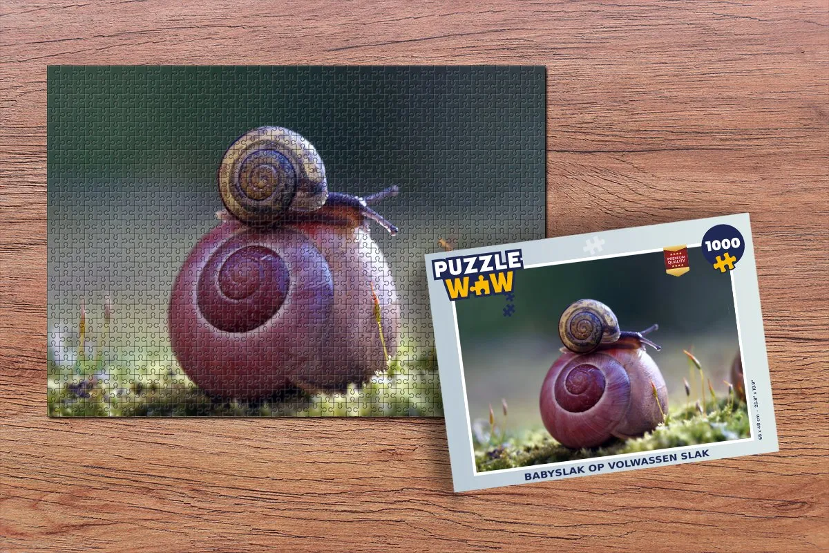 PuzzleWow Slakken Gras Lente Legpuzzel 1000 Stuks - Multicolor