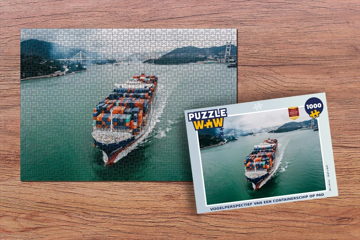 PuzzleWow Containerschip Legpuzzel 1000 Stuks - Multicolor