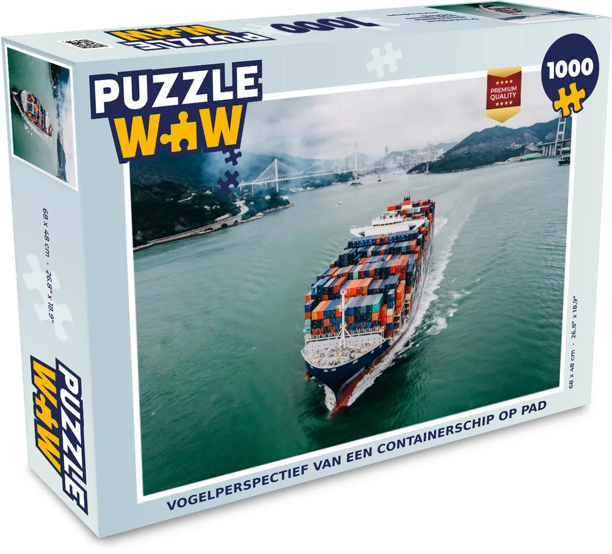 PuzzleWow Containerschip Legpuzzel 1000 Stuks - Multicolor