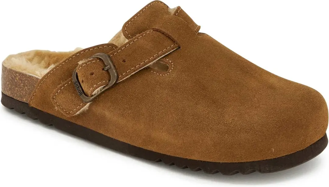 Scholl FAE NEW F Suede Clogs - Taupe - Maat 36