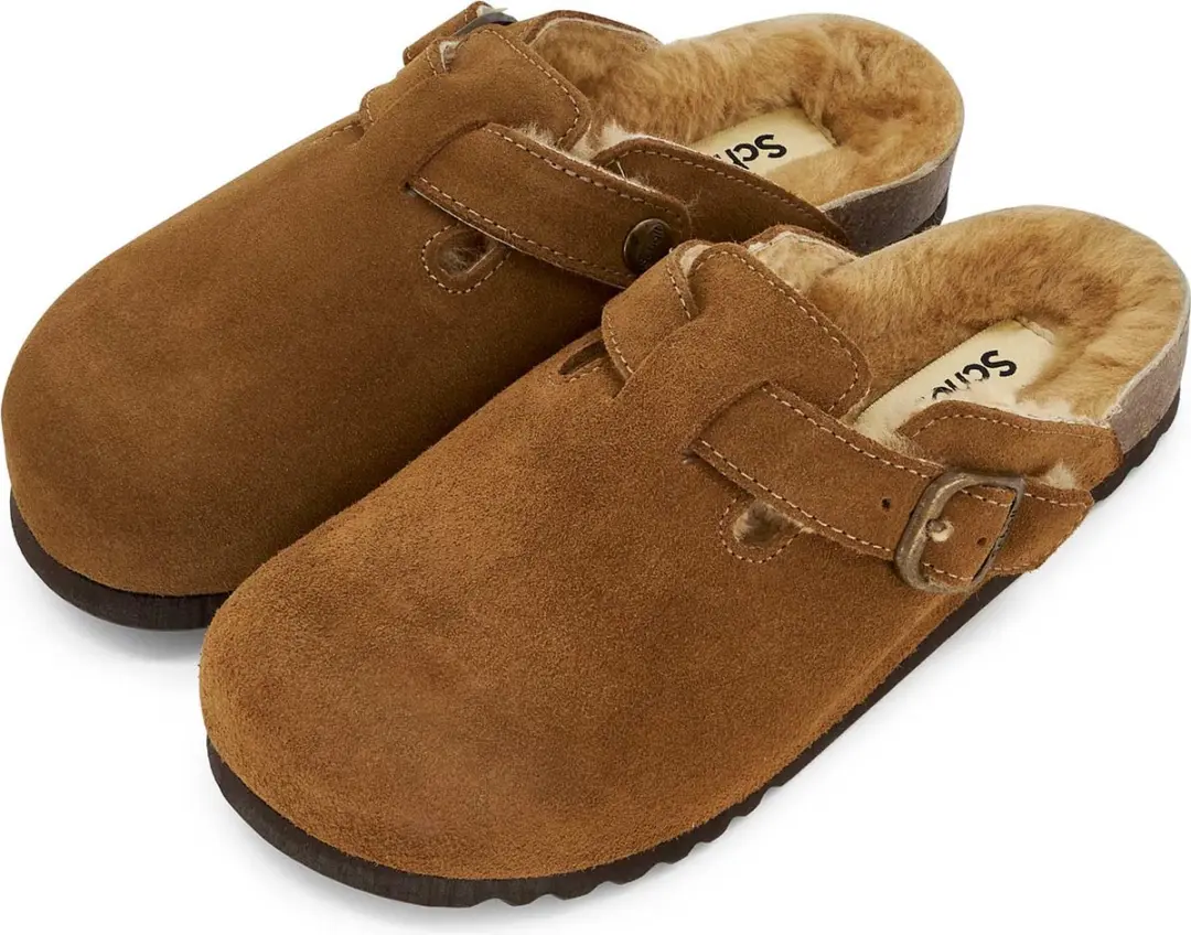Scholl FAE NEW F Suede Clogs - Taupe - Maat 36