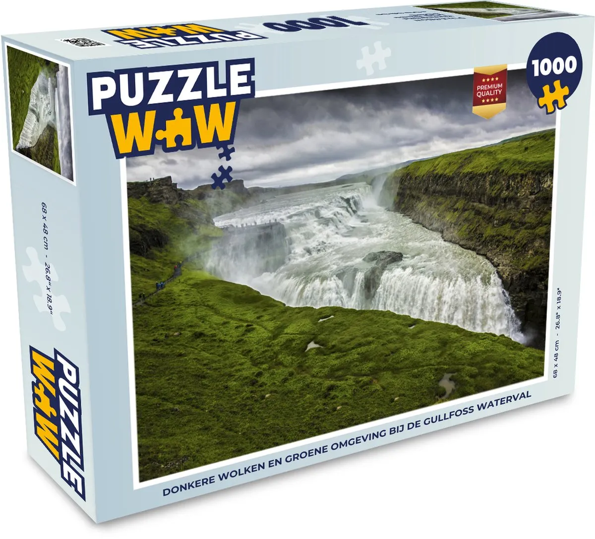 PuzzleWow Legpuzzel Gullfoss 1000 Stuks - Multicolor