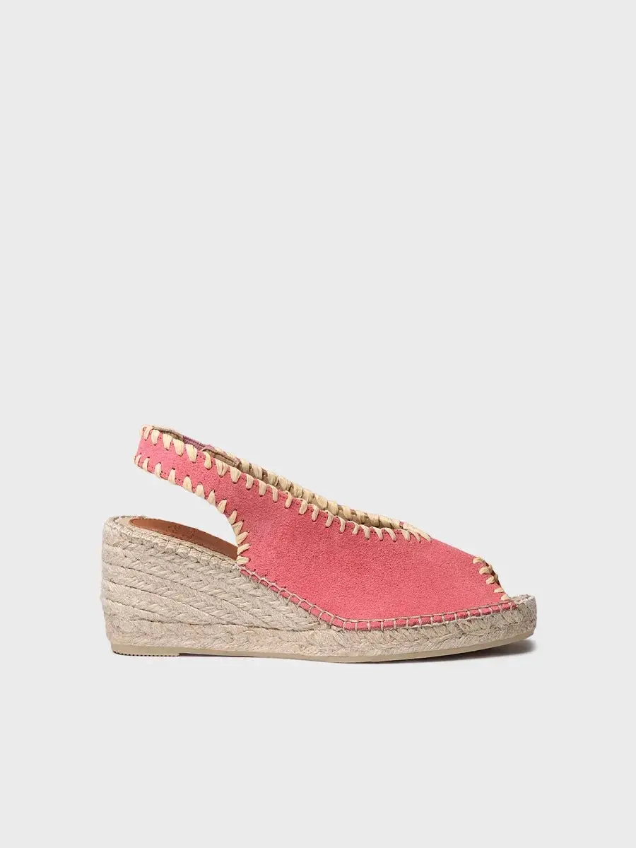 Espadrille met peeptoe-sleehak