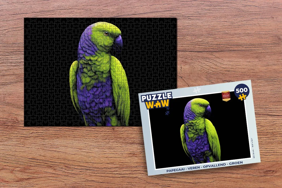 PuzzleWow Papegaai Legpuzzel 500 Stuks - Groen