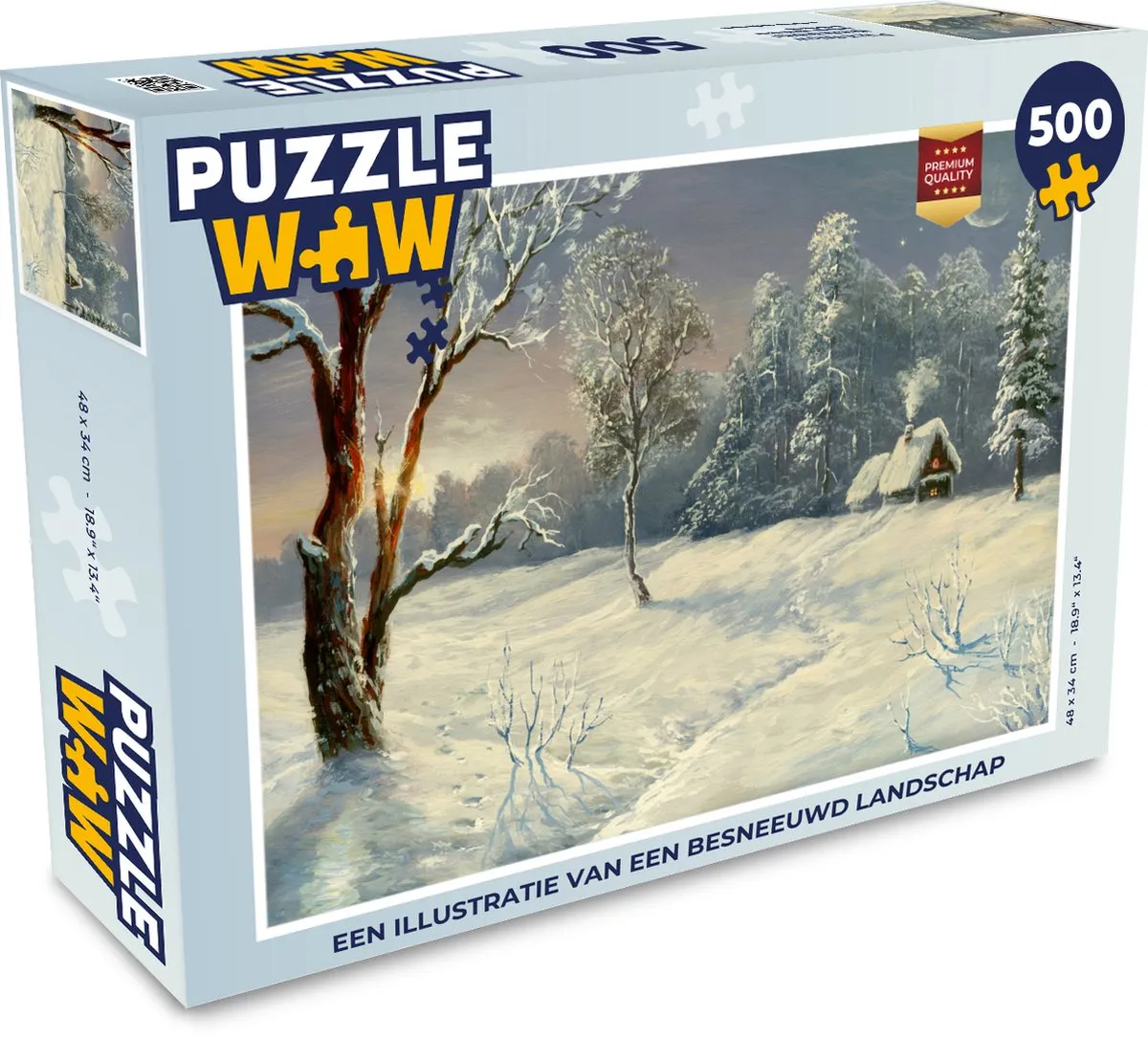 PuzzleWow Legpuzzel Besneeuwd Landschap 500 Stuks - Multicolor