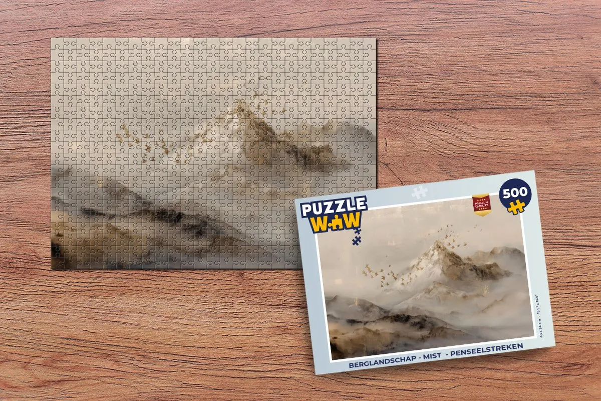 PuzzleWow Berglandschap Legpuzzel 500 Stuks - Vogels