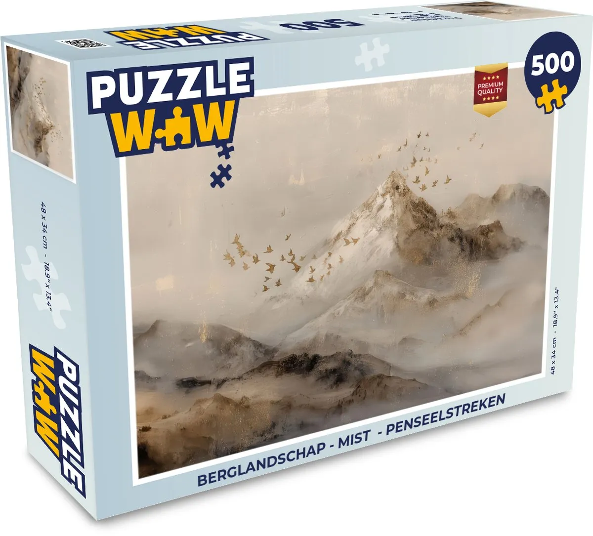 PuzzleWow Berglandschap Legpuzzel 500 Stuks - Vogels