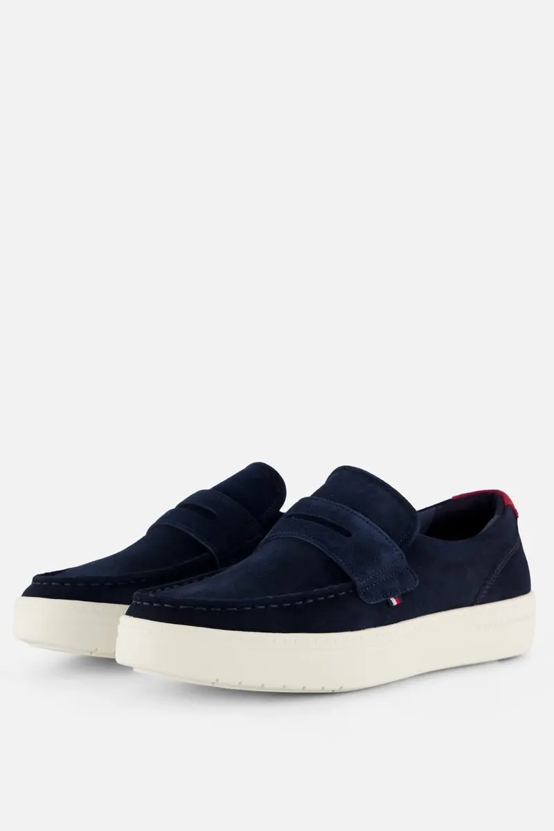 Tommy Hilfiger Milann Instappers blauw Suède
