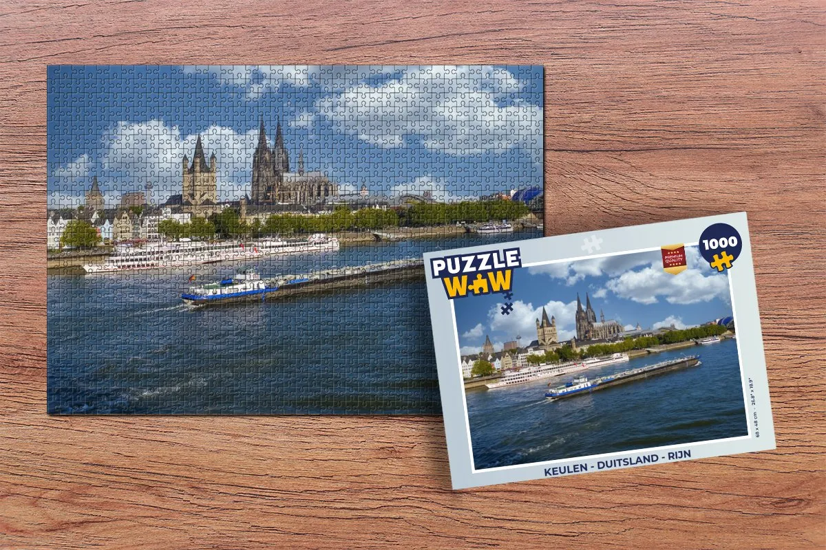 PuzzleWow Legpuzzel Keulen Duitsland Rijn 1000 Stuks - Multicolor