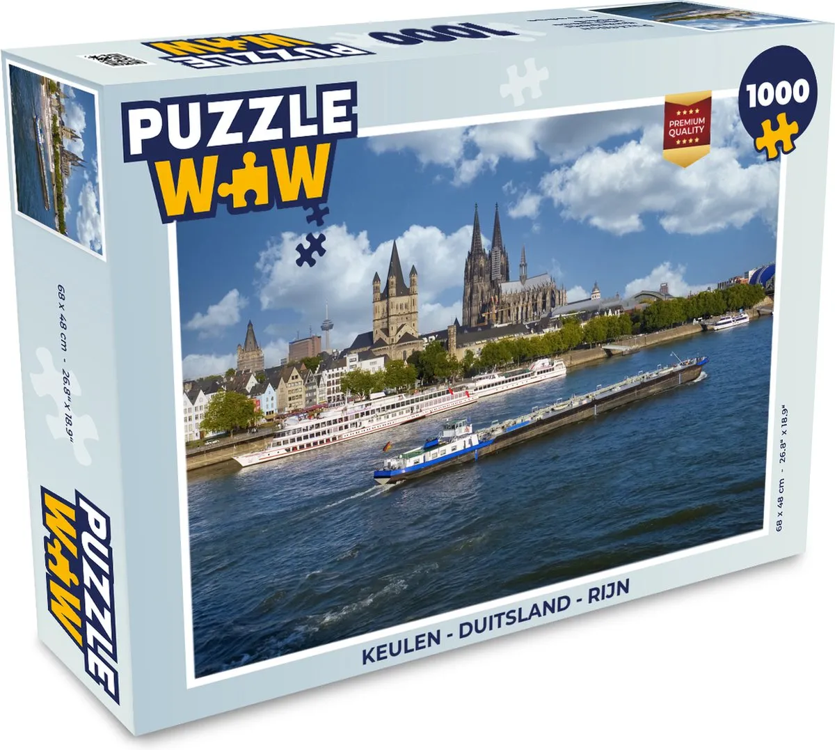 PuzzleWow Legpuzzel Keulen Duitsland Rijn 1000 Stuks - Multicolor