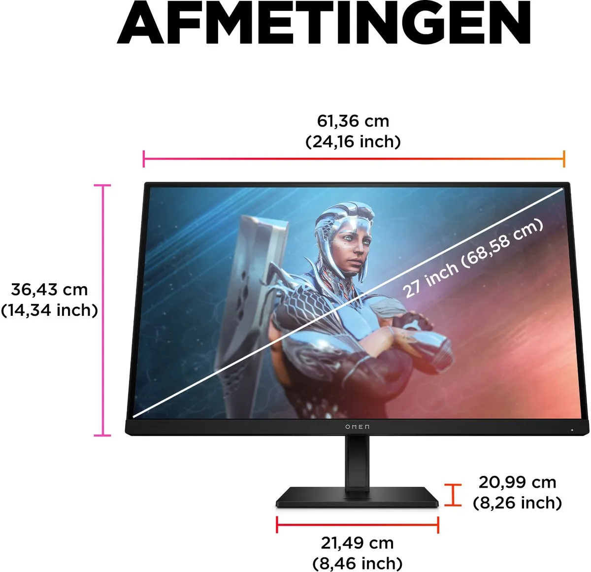 HP Omen 780F9E9 Gaming Monitor 27" - Full HD 165Hz Zwart