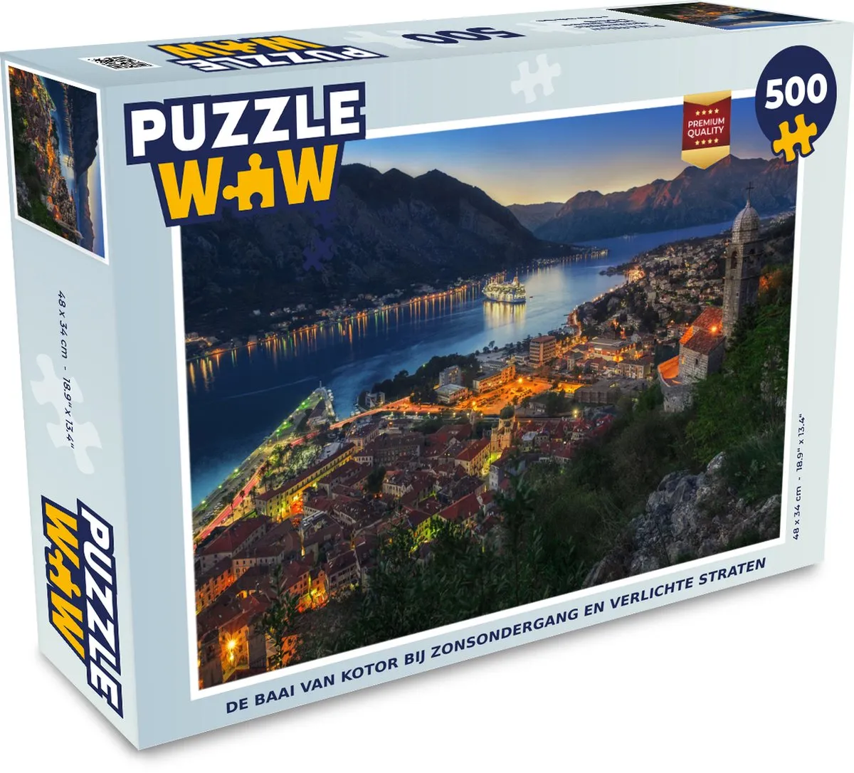 PuzzleWow Legpuzzel De Baai van Kotor bij zonsondergang
