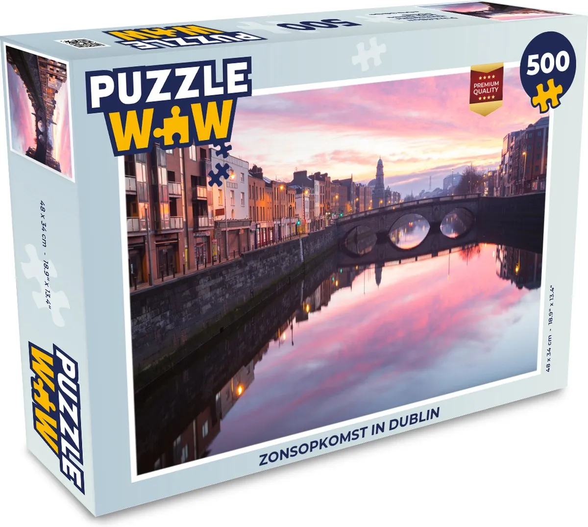 PuzzleWow Legpuzzel Zonsopkomst in Dublin 500 Stuks - Multicolor